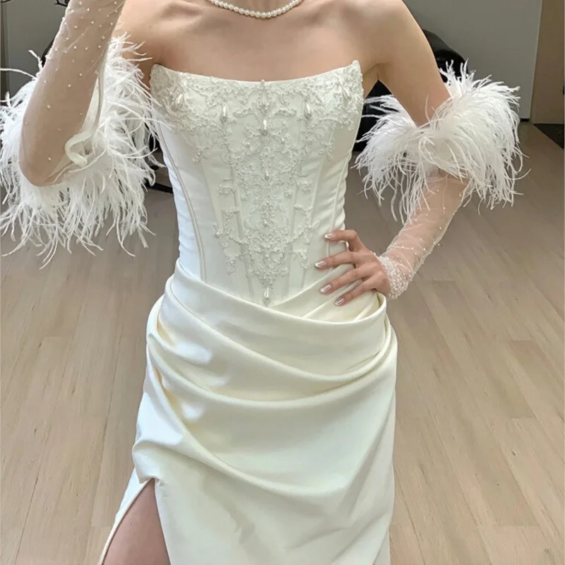 Toasting with breast and wearing light luxury small morning gown mitzvah dress
Toasting with breast and wearing light luxury small morning gown mitzvah dress