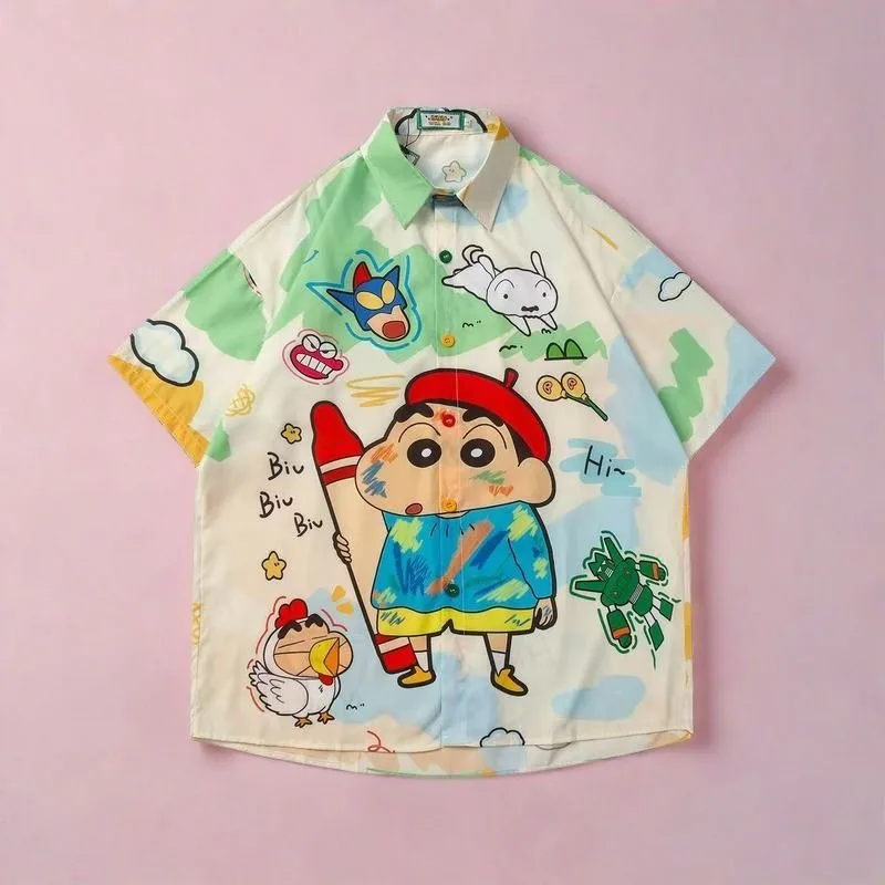 Anime Crayon Shin Chan New Summer Thin Outerwear Short Sleeve Cute Cartoon Women's Shirt Tops Birthday Gift
Anime Crayon Shin Chan New Summer Thin Outerwear Short Sleeve Cute Cartoon Women's Shirt Tops Birthday Gift