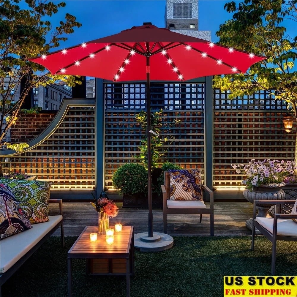 9ft Octagon Patio Umbrella with Solar Powered LED Lights Durable Water Repelling Canopy Easy Crank Tilt Garden Deck Poolside
9ft Octagon Patio Umbrella with Solar Powered LED Lights Durable Water Repelling Canopy Easy Crank Tilt Garden Deck Poolside