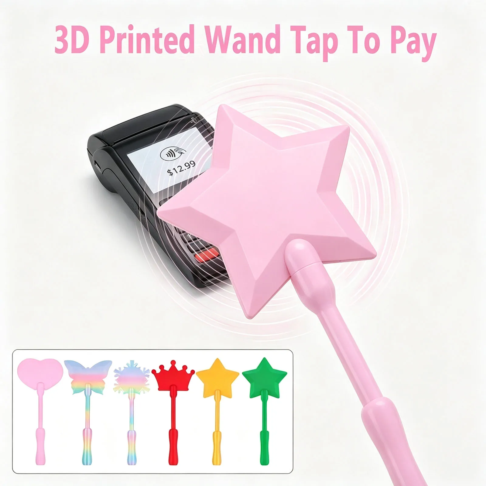 3D Printed Star Magic Wand Tap To Pay Lightweight Credit Card Wand Tap-to-Pay Device Holder for Kid Adults Holiday Birthday Gift
3D Printed Star Magic Wand Tap To Pay Lightweight Credit Card Wand Tap-to-Pay Device Holder for Kid Adults Holiday Birthday Gift