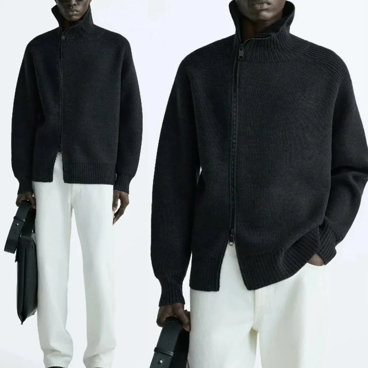 Asymmetric Thiened Woolen Sweater Stand Collar Men's Faion Ci Casual Long Sve Knitted Outerwear Large Size
Asymmetric Thiened Woolen Sweater Stand Collar Men's Faion Ci Casual Long Sve Knitted Outerwear Large Size