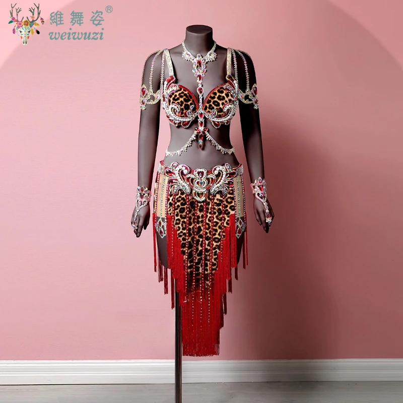 Belly Dance Leopard Print Performance Customized Senior AB Stones Bra+Latin Fusion Fringed Long Skirt Adult Competition Outfit
Belly Dance Leopard Print Performance Customized Senior AB Stones Bra+Latin Fusion Fringed Long Skirt Adult Competition Outfit