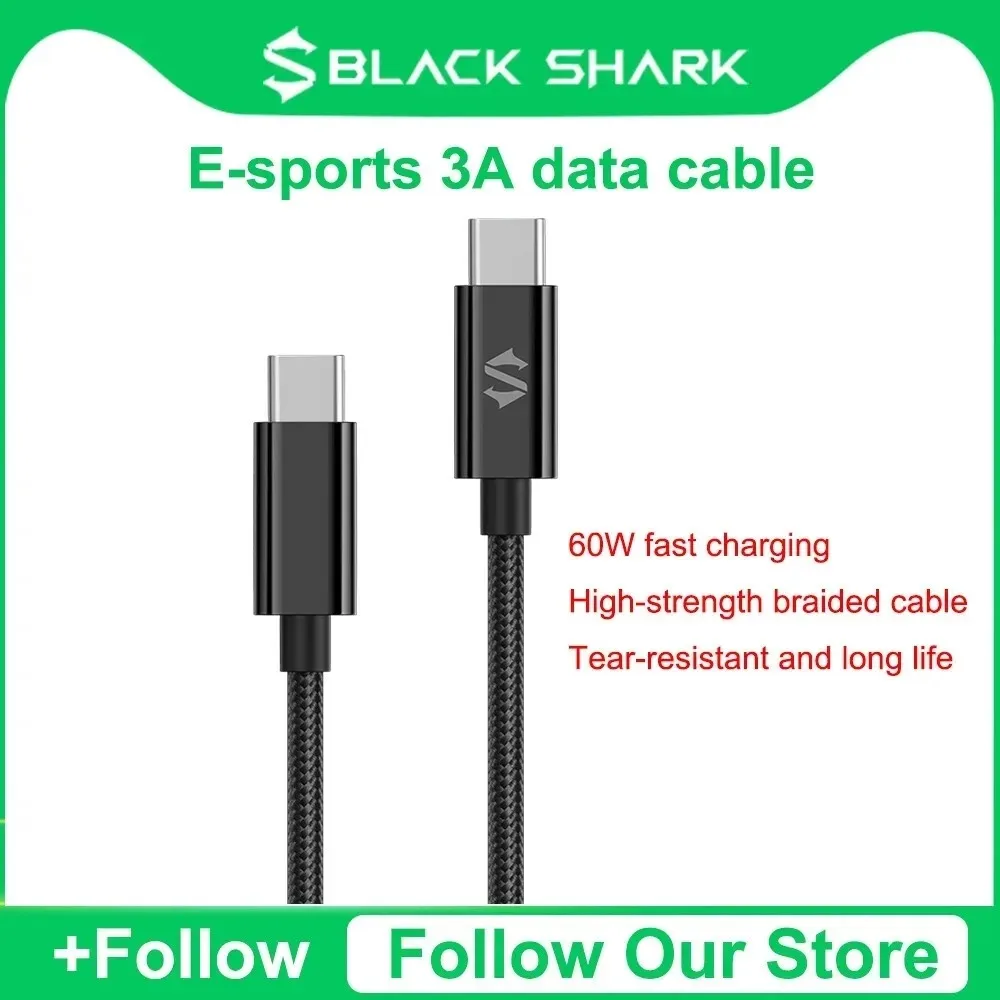 HOT Black Shark Braided Cable USB Charger Type C to Type C Gaming Date Cable 6A for Nubia Black Shark Phone Fast Charge 1.8M
HOT Black Shark Braided Cable USB Charger Type C to Type C Gaming Date Cable 6A for Nubia Black Shark Phone Fast Charge 1.8M