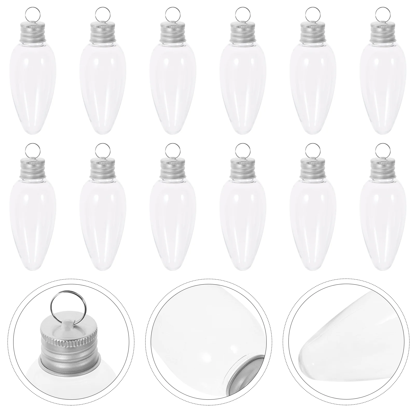 12 Pcs Small Light Bulb Candy Bottle Banquet Party Bottles Container Christmas Tree Decorations
12 Pcs Small Light Bulb Candy Bottle Banquet Party Bottles Container Christmas Tree Decorations