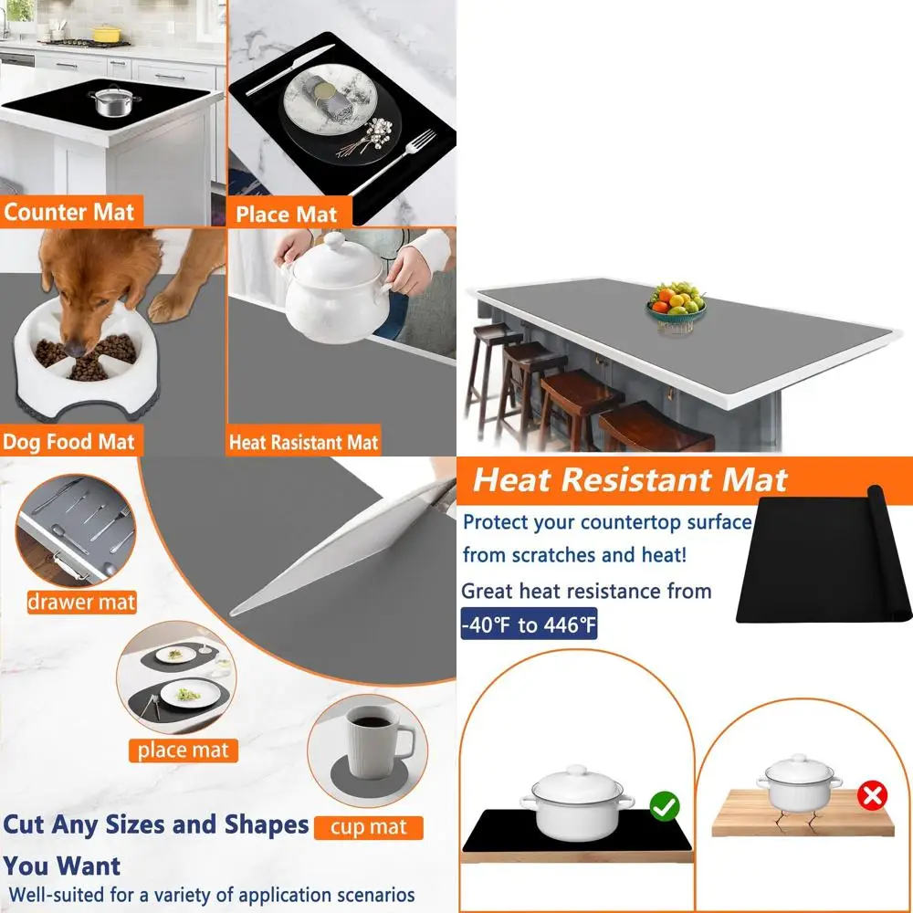 Large Silicone Kitchen Mat, Heat Resistant, Non-Slip, Waterproof, Easy Clean, Light Gray, 305cm x 60cm
Large Silicone Kitchen Mat, Heat Resistant, Non-Slip, Waterproof, Easy Clean, Light Gray, 305cm x 60cm