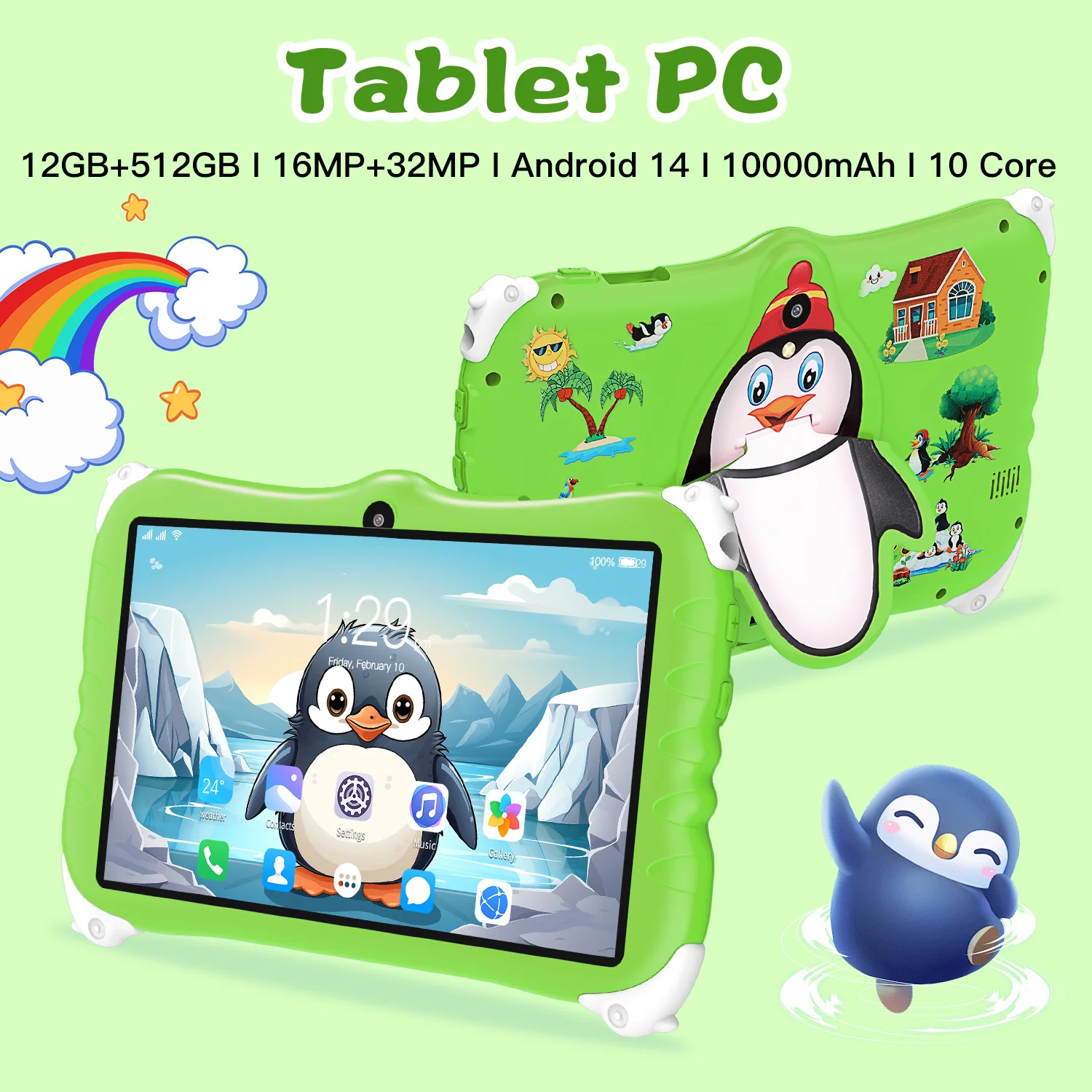 Newest Kids Tablet Android 7 Inch HD Screen Dual SIM Card 12GB Memory 10000mAh GPS Satellite Positioning 16MP+32MP Camera 2025
Newest Kids Tablet Android 7 Inch HD Screen Dual SIM Card 12GB Memory 10000mAh GPS Satellite Positioning 16MP+32MP Camera 2025