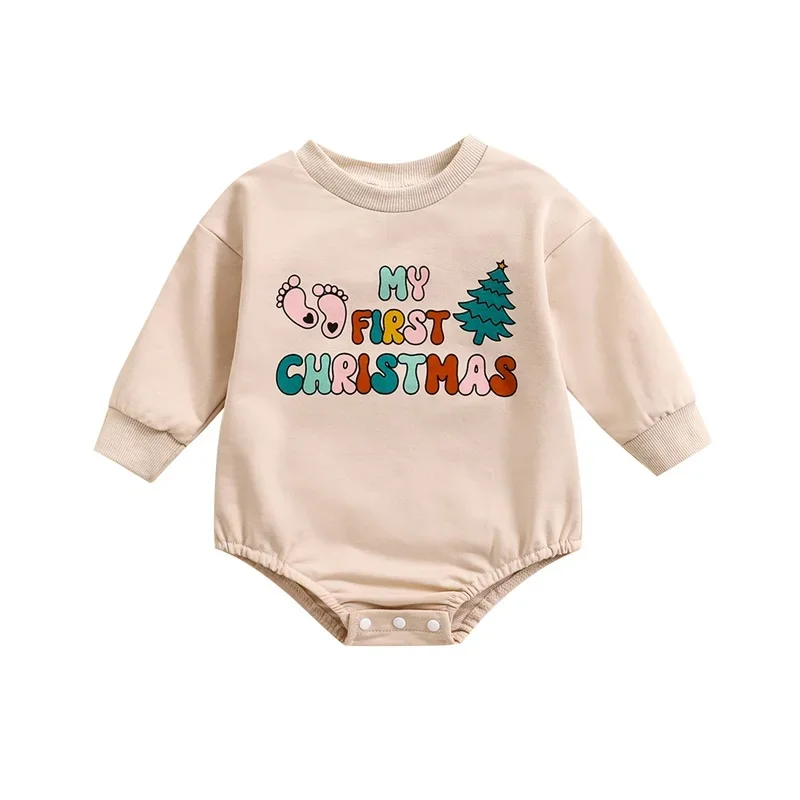 Toddler Baby Christmas Sweatshirt Romper Casual Letter Print Long Sleeve Jumpsuit for Newborn Girl Boy Cute Clothes
Toddler Baby Christmas Sweatshirt Romper Casual Letter Print Long Sleeve Jumpsuit for Newborn Girl Boy Cute Clothes
