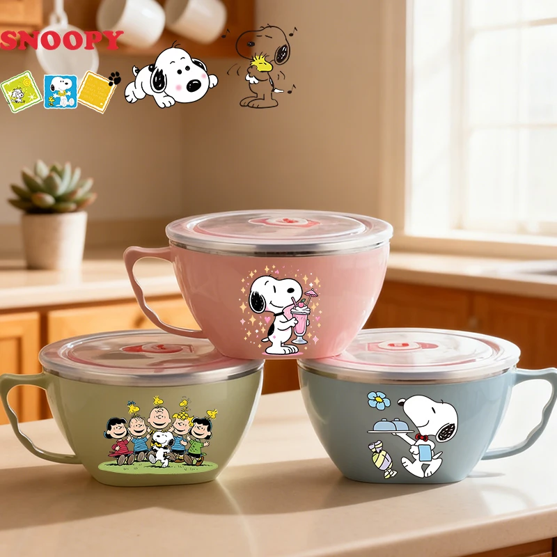 Snoopys Large Capacity Stainless Steel Bowl Double-layer Heat Protection Instant Noodle Bowl Food Storage Container with Cover
Snoopys Large Capacity Stainless Steel Bowl Double-layer Heat Protection Instant Noodle Bowl Food Storage Container with Cover