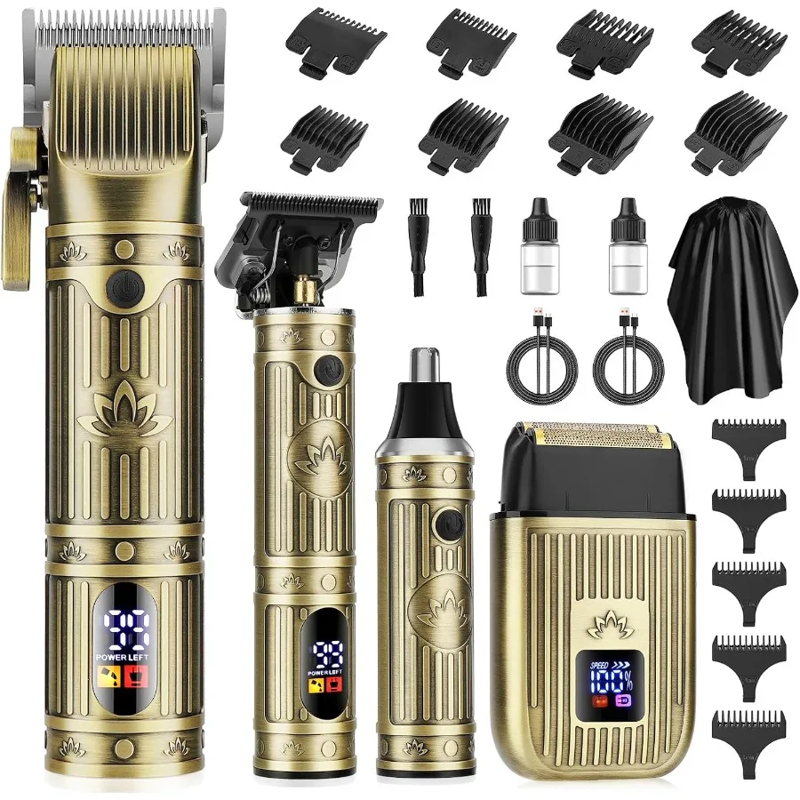 Профессиональные машинки для стрижки волос для мужчин, беспроводной триммер для бороды, триммер для волос в носу и ушах, электробритвы, парикмахерский комплект со светодиодным дисплеем
Профессиональные машинки для стрижки волос для мужчин, беспроводной триммер для бороды, триммер для волос в носу и ушах, электробритвы, парикмахерский комплект со светодиодным дисплеем