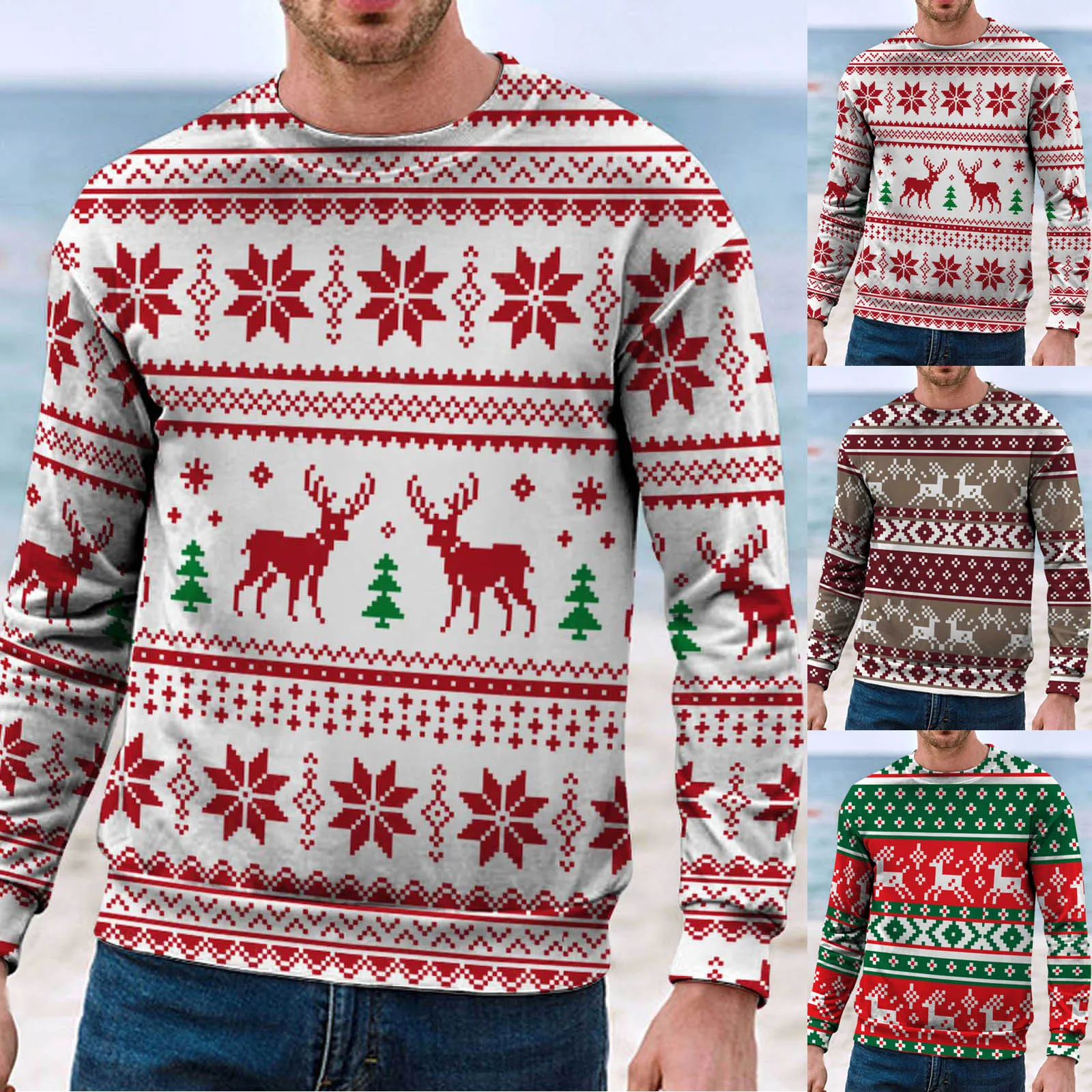 Men Women Winter Christmas Top Blouse Warm Stylish Print Long Sleeved Sweatshirt Casual Sportswear Windproof Outdoor Clothing
Men Women Winter Christmas Top Blouse Warm Stylish Print Long Sleeved Sweatshirt Casual Sportswear Windproof Outdoor Clothing