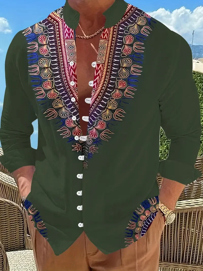 New men's linen short-sleeved shirt, fashionable, retro style, ethnic totem print, comfortable and breathable, men's top2026
New men's linen short-sleeved shirt, fashionable, retro style, ethnic totem print, comfortable and breathable, men's top2026