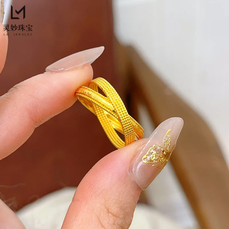 9999 24K real gold luxury jewelry brushed gold years double ring rings interlocking cross light luxury gifts for girlfriend
9999 24K real gold luxury jewelry brushed gold years double ring rings interlocking cross light luxury gifts for girlfriend