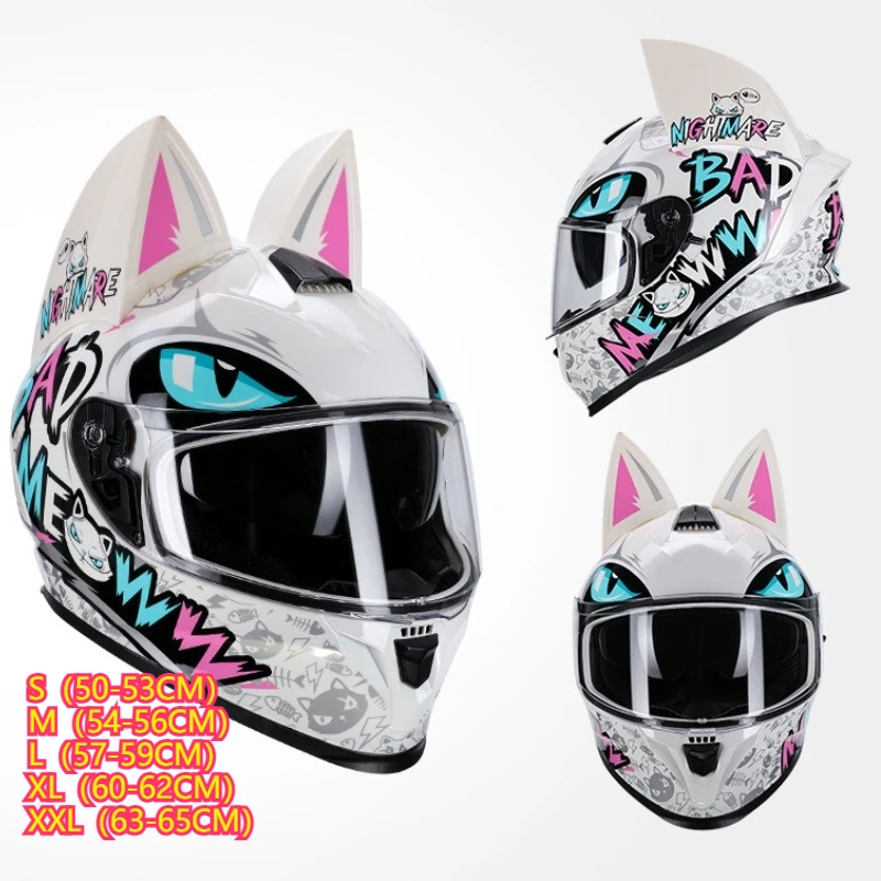DOT Motorcycle Helmet Motocross Safety Full Face Helmet White Pink Cat Ear Helmet Women Motorcycle Capacetes Cascos Para Moto
DOT Motorcycle Helmet Motocross Safety Full Face Helmet White Pink Cat Ear Helmet Women Motorcycle Capacetes Cascos Para Moto