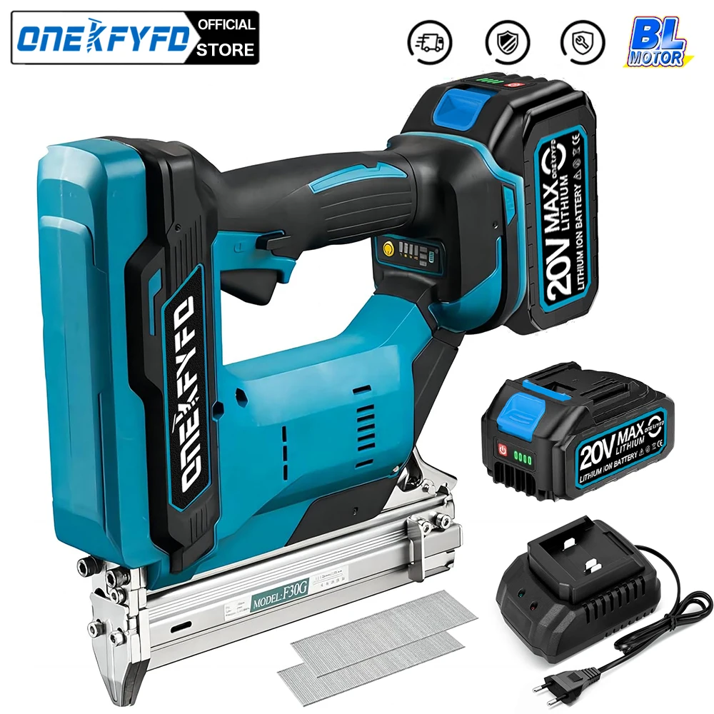 Brushless Wireless Cordless F30 Electric Nail Gun Stapler Nailer Woodworking Lithium Battery + 1set Nails For Makita 18V Battery
Brushless Wireless Cordless F30 Electric Nail Gun Stapler Nailer Woodworking Lithium Battery + 1set Nails For Makita 18V Battery