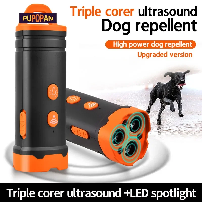 Ultrasonic Dog Repeller with LED Light Tri-core High Power Portable Handheld Ultrasonic Dog Trainer Repels Large Vicious Dogs
Ultrasonic Dog Repeller with LED Light Tri-core High Power Portable Handheld Ultrasonic Dog Trainer Repels Large Vicious Dogs
