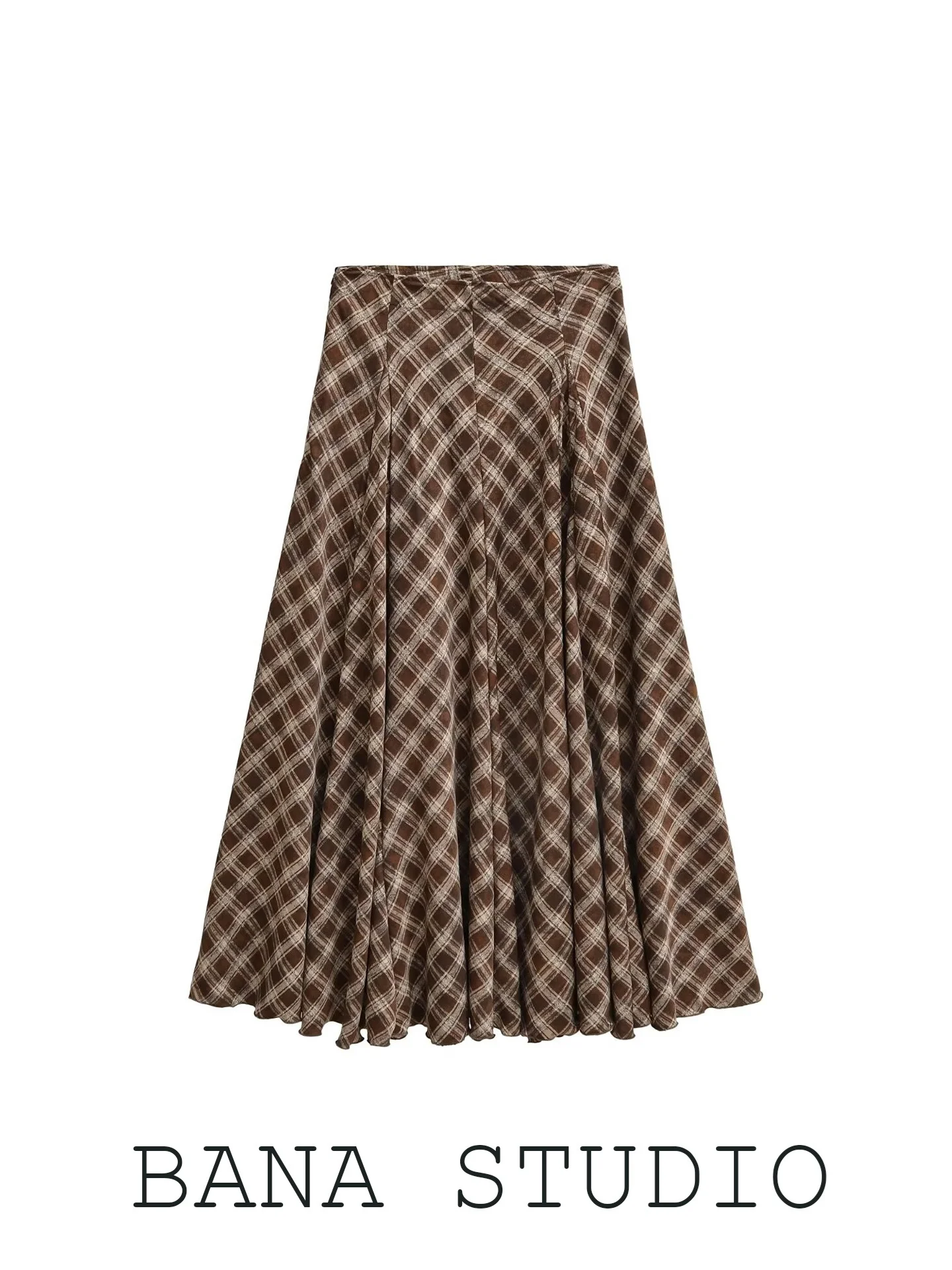 BANA Brown Large Swing Plaid Long A-Line Skirt for Women 2026 New Style Casual High Waist City Commute Daily Wear
BANA Brown Large Swing Plaid Long A-Line Skirt for Women 2026 New Style Casual High Waist City Commute Daily Wear