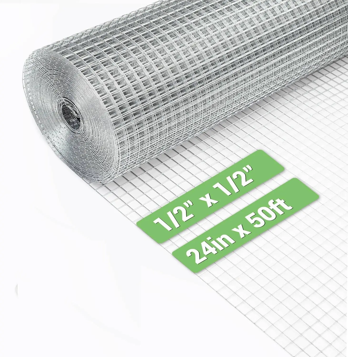 1/2 Inch Hardware Cloth 24in x 50ft, 19 Gauge Hot-Dip Galvanized Welded Wire Mesh for Chicken Coop and Home Improvement
1/2 Inch Hardware Cloth 24in x 50ft, 19 Gauge Hot-Dip Galvanized Welded Wire Mesh for Chicken Coop and Home Improvement