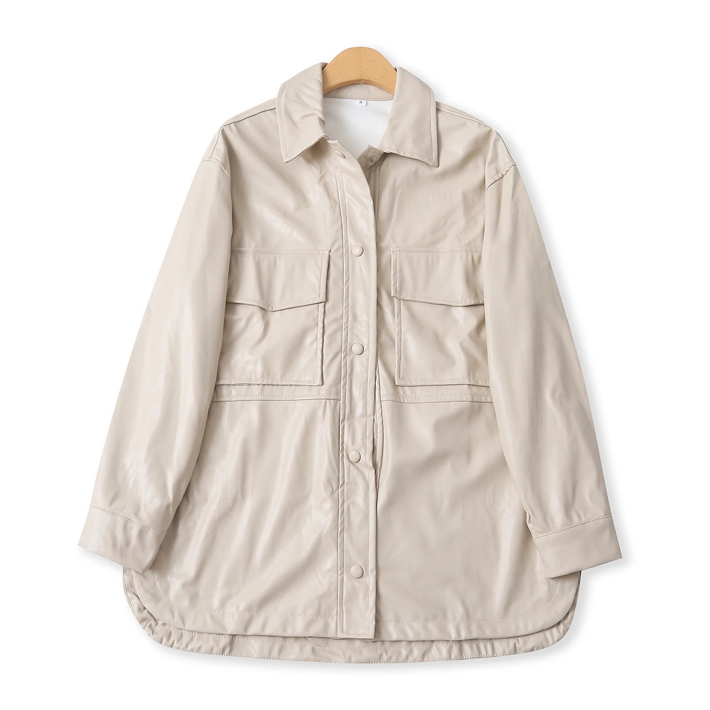 Loose Long Sleeve PU Leather Shirt Jacket Casual Style Women's Spring New Fashion Single Button Stand Collar Outerwear
Loose Long Sleeve PU Leather Shirt Jacket Casual Style Women's Spring New Fashion Single Button Stand Collar Outerwear