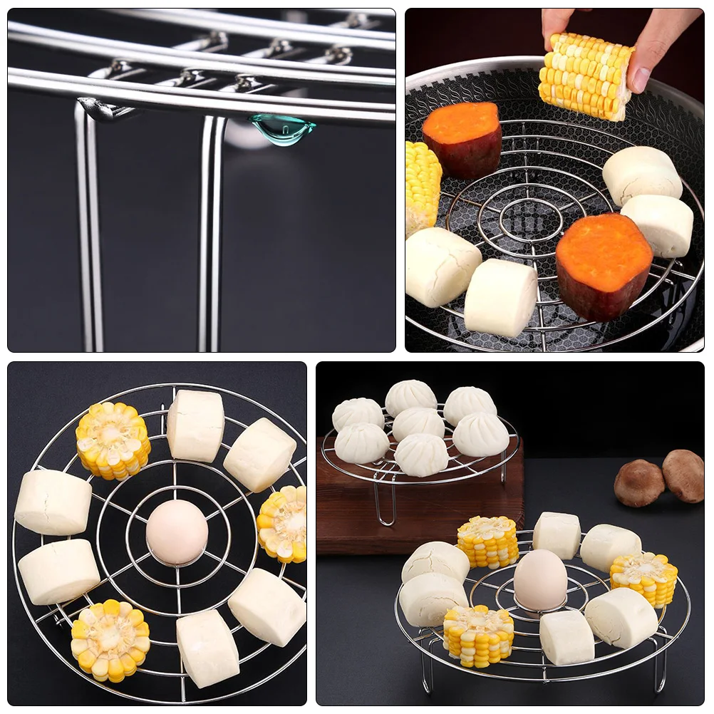 1pc Stainless Steel Steaming Rack 24Cm Silver Rustless Thickened Multipurpose Cooking Supply Anti-Scald Holder
1pc Stainless Steel Steaming Rack 24Cm Silver Rustless Thickened Multipurpose Cooking Supply Anti-Scald Holder