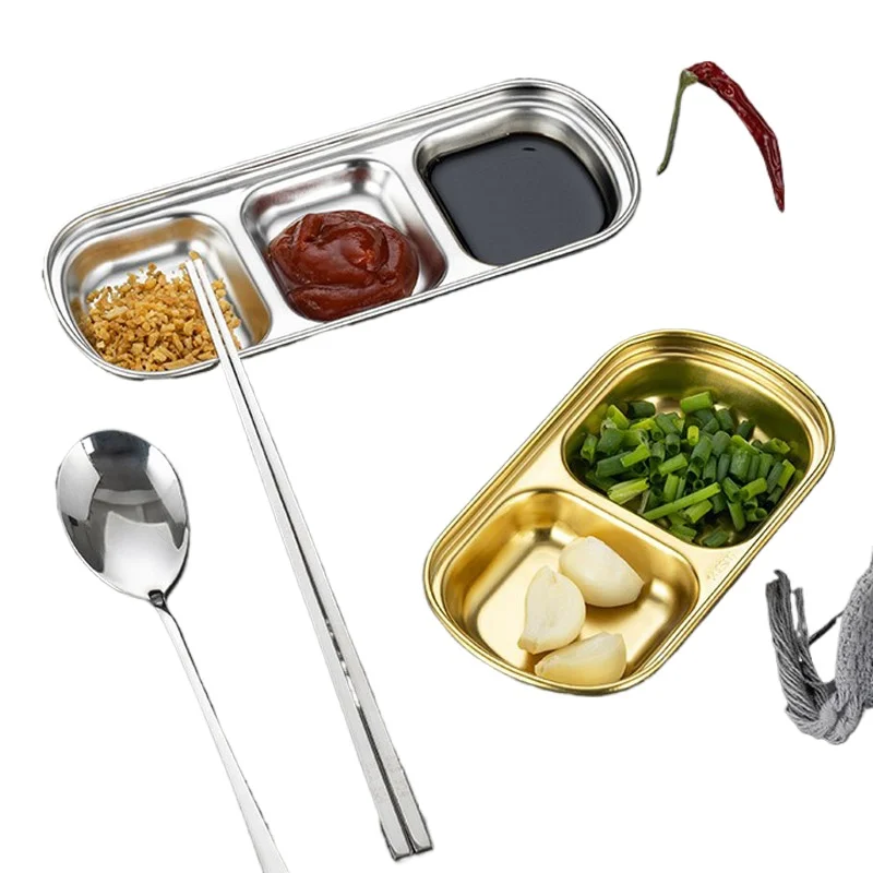 :Korean Style Seasoning Dish Gold Silver Color Stainless Steel Barbecue Sauce Dish Plate Tableware BBQ Restaurant Kitchen Tool
:Korean Style Seasoning Dish Gold Silver Color Stainless Steel Barbecue Sauce Dish Plate Tableware BBQ Restaurant Kitchen Tool