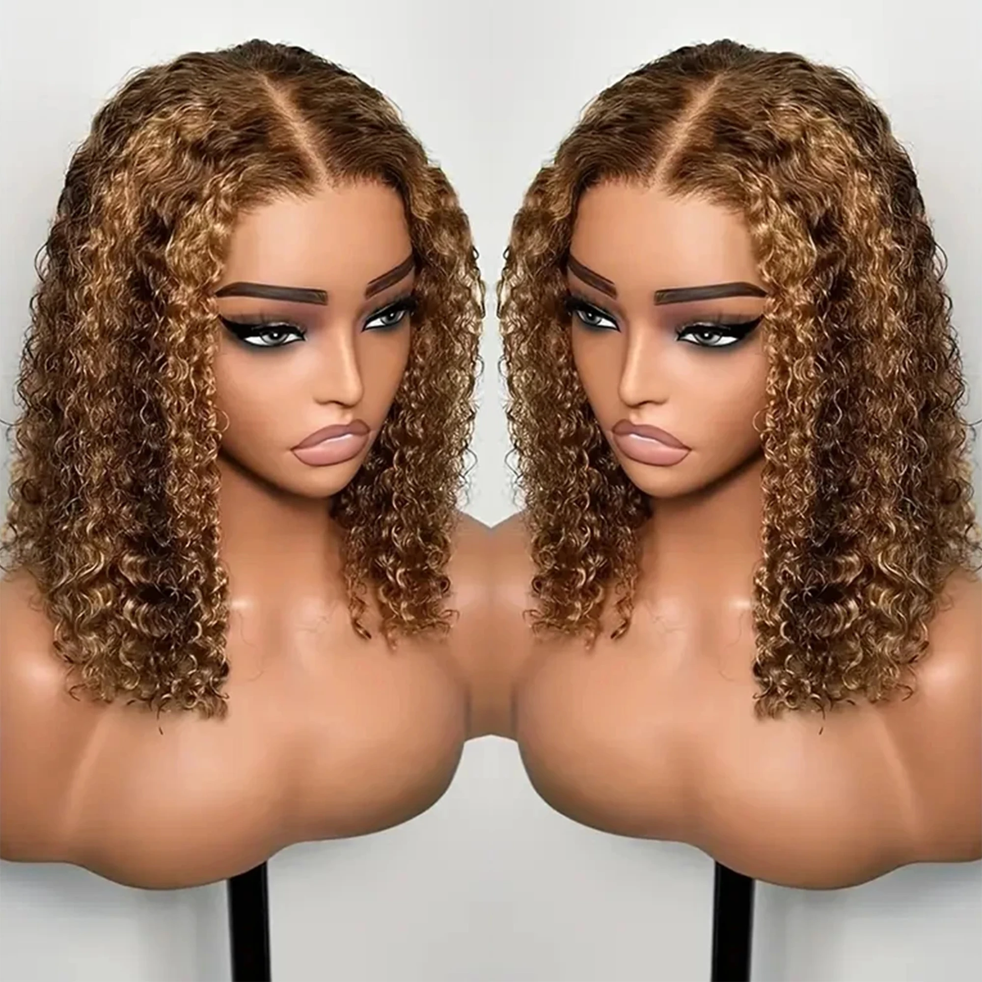 4/27 Highlight Curly Wigs 13x4 HD Transparent Lace Frontal Human Hair Wig Short Brazilian Brown Blonde Color Water Wave Bob Wigs
4/27 Highlight Curly Wigs 13x4 HD Transparent Lace Frontal Human Hair Wig Short Brazilian Brown Blonde Color Water Wave Bob Wigs