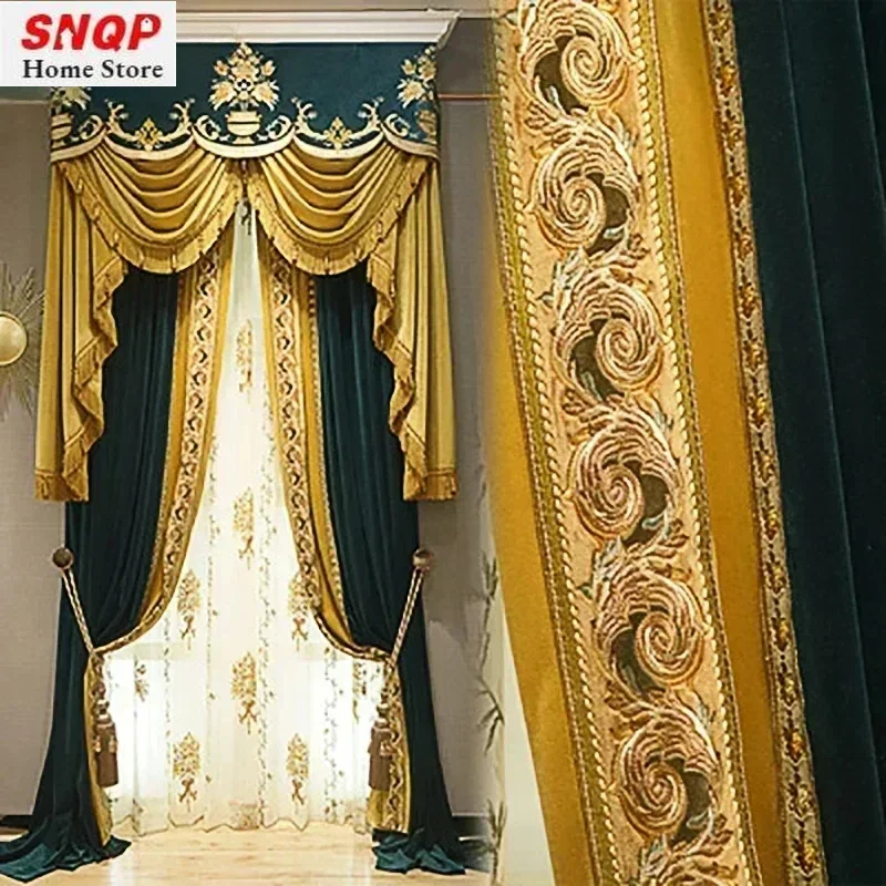 Retro Embroidery Dark Green Luxury Banquet Curtains for Living Room Bedroom Dining Hall Vertically European Style Custom Size
Retro Embroidery Dark Green Luxury Banquet Curtains for Living Room Bedroom Dining Hall Vertically European Style Custom Size