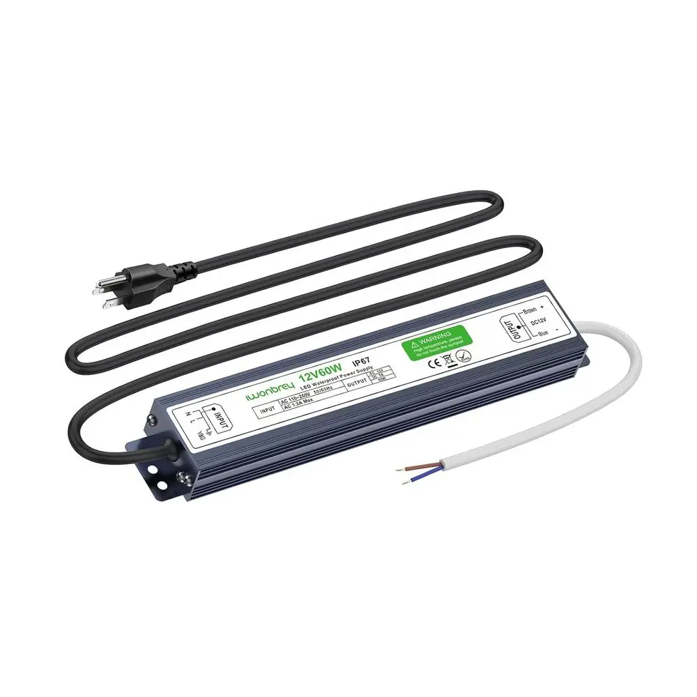 60W Водонепроницаемый IP67 Ультратонкий 12V 5A LED-драйвер для наружного освещения и светодиодных лент
60W Водонепроницаемый IP67 Ультратонкий 12V 5A LED-драйвер для наружного освещения и светодиодных лент