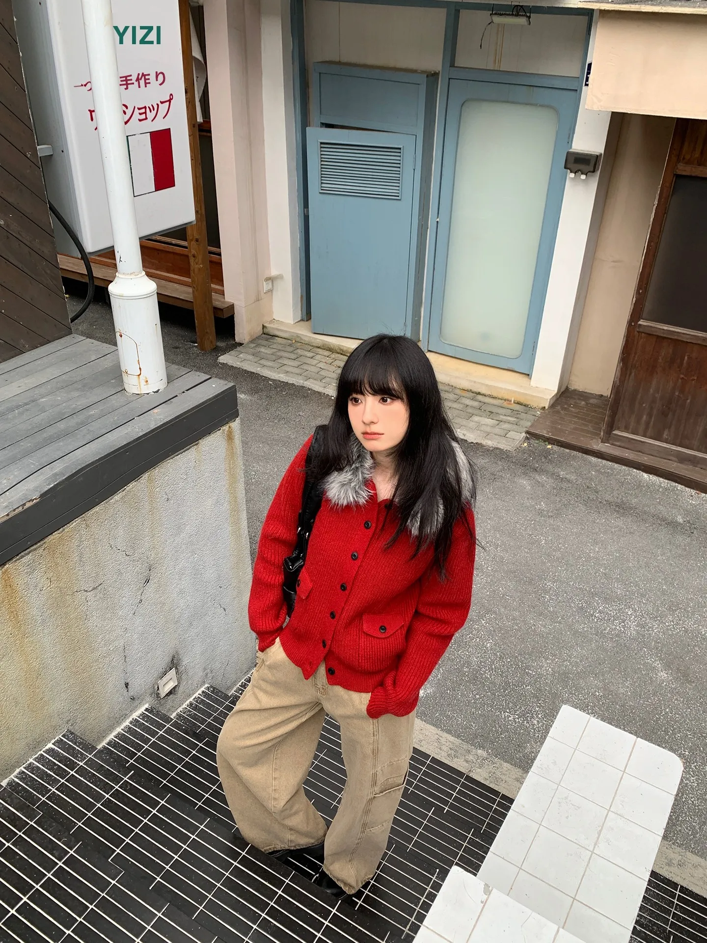 Diamonds Christmas Bell Tower Double Pocket Loose Knit Sweater with Fur Collar Environmental Friendly Red Color Women's Cardigan
Diamonds Christmas Bell Tower Double Pocket Loose Knit Sweater with Fur Collar Environmental Friendly Red Color Women's Cardigan