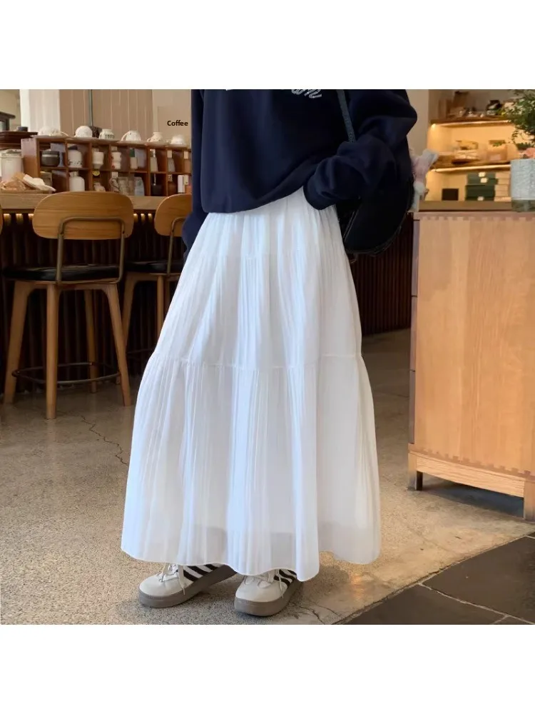White Chiffon A-Line Midi Skirt High Waist Flared Hem Women's Spring Summer plus Size 300 Pounds Slimming Half-length Skirt
White Chiffon A-Line Midi Skirt High Waist Flared Hem Women's Spring Summer plus Size 300 Pounds Slimming Half-length Skirt