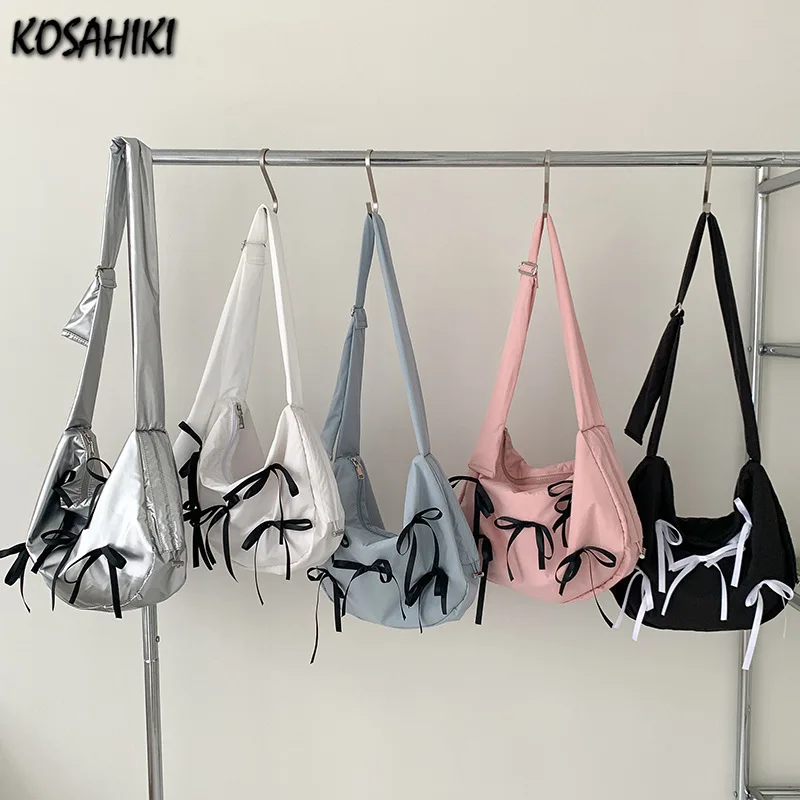 Simple Sweet Bow Women's Handbags Nylon All Match Y2k Aesthetic Casual Shoulder Bags Office Lady Fashion Crossbody Bags Female
Simple Sweet Bow Women's Handbags Nylon All Match Y2k Aesthetic Casual Shoulder Bags Office Lady Fashion Crossbody Bags Female