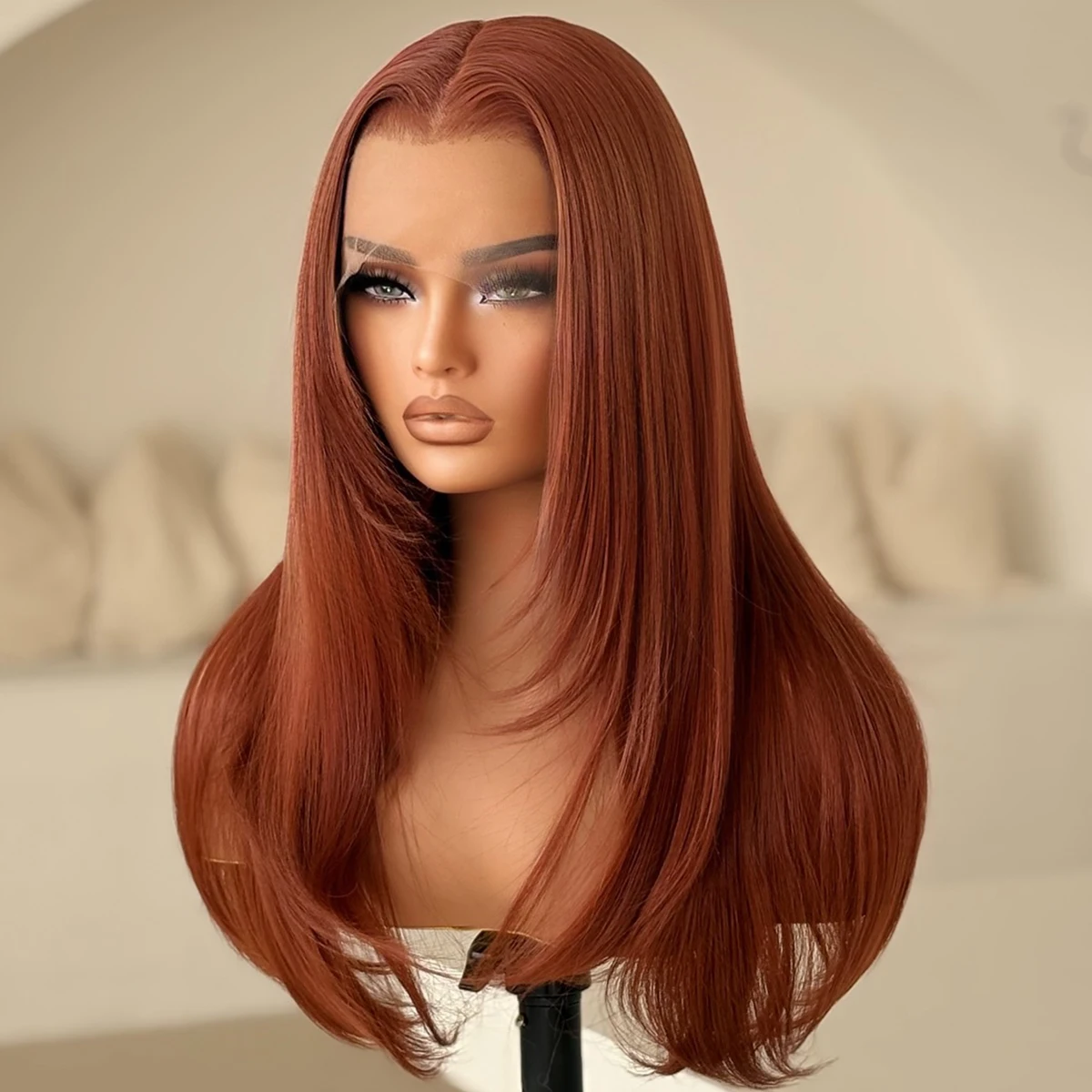 Reddish Brown Layered Wigs Cut Lace Front Straight 13x4 HD Lace Frontal Wig Layered Glueless Wigs Glueless Ready To Wear Wigs
Reddish Brown Layered Wigs Cut Lace Front Straight 13x4 HD Lace Frontal Wig Layered Glueless Wigs Glueless Ready To Wear Wigs