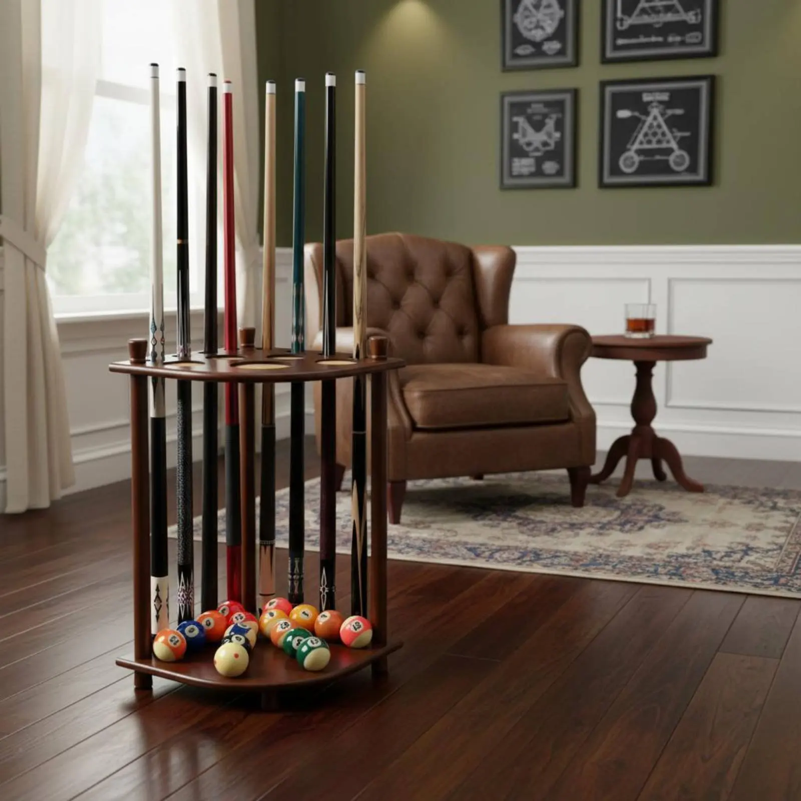 8-Hole Cue Holder Solid Wood Floor Standing Pool Cue Rack Wooden Billiard Rack Space-Saving Game Room Storage Moisture-Resistant
8-Hole Cue Holder Solid Wood Floor Standing Pool Cue Rack Wooden Billiard Rack Space-Saving Game Room Storage Moisture-Resistant