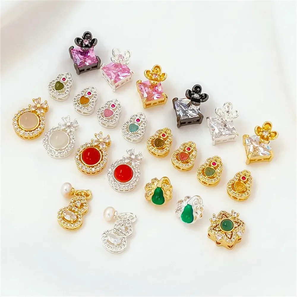 Silver 18K Gold-plated Micro-inlaid Zirconium Square Bead Gourd Pumpkin Pendant, DIY Handmade Bracelet Necklace Accessory
Silver 18K Gold-plated Micro-inlaid Zirconium Square Bead Gourd Pumpkin Pendant, DIY Handmade Bracelet Necklace Accessory