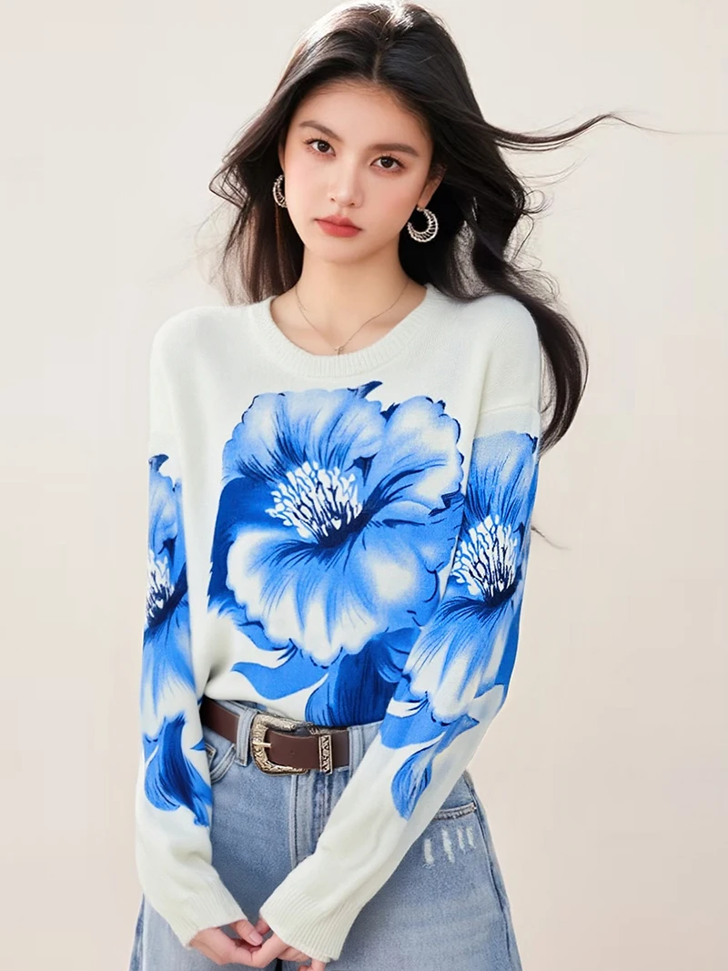 Winter Fashion Flower Pattern Women Knitted Pullover Sweeter Tops Long Sleeve Casual Thickened Jumpers
Winter Fashion Flower Pattern Women Knitted Pullover Sweeter Tops Long Sleeve Casual Thickened Jumpers