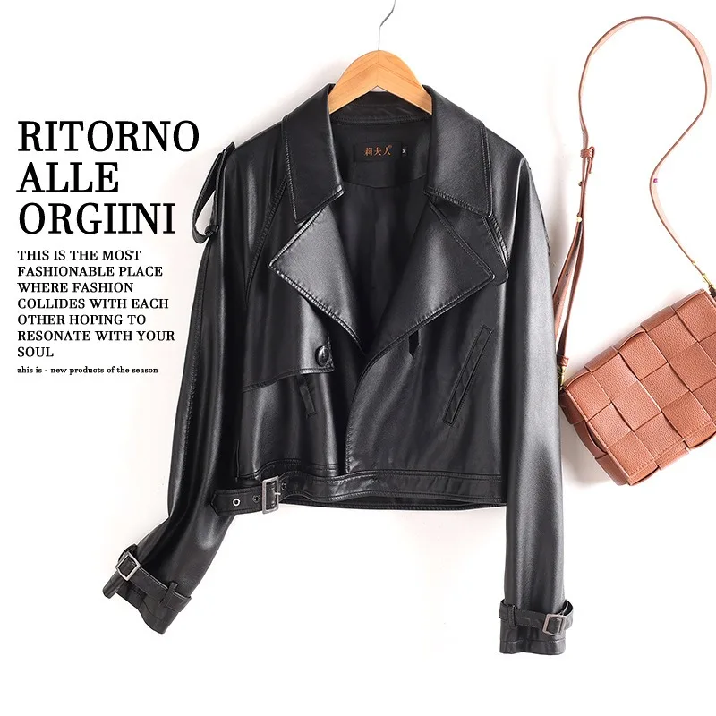 2026 Spring New Arrival Sheepskin Genuine Leather Jacket Short Loose Women's Premium Coat Long Sleeve Fashion Commute Outwear
2026 Spring New Arrival Sheepskin Genuine Leather Jacket Short Loose Women's Premium Coat Long Sleeve Fashion Commute Outwear