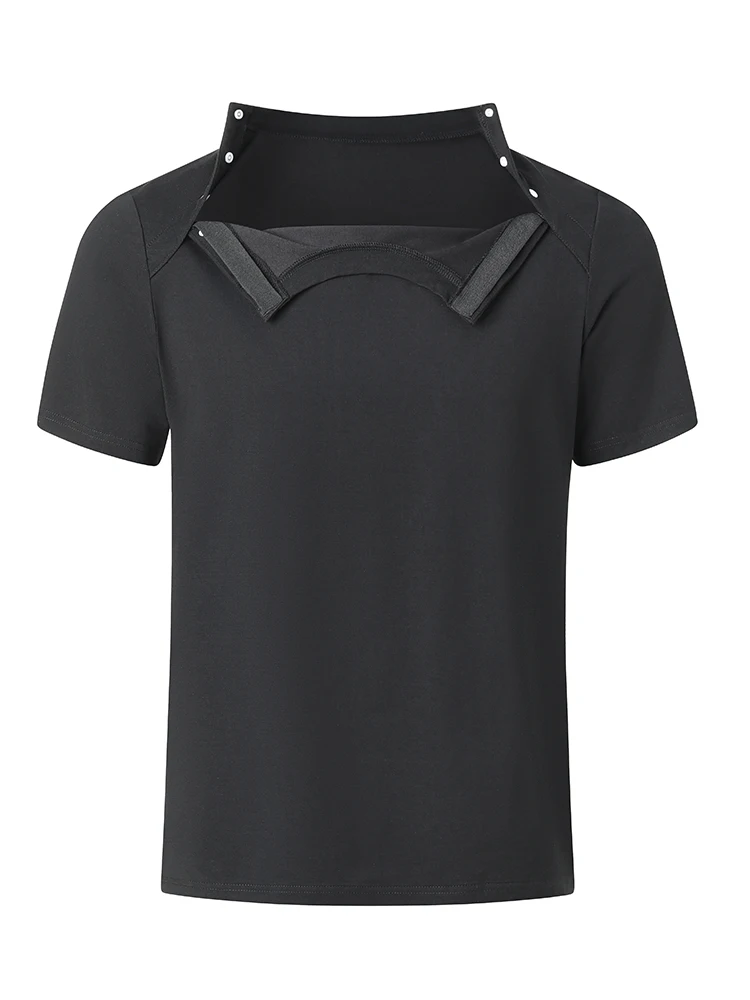 Unisex Post-Surgery Short Sleeve T-Shirt with Front Snap Buttons, Soft Antimicrobial Fabric for Shoulder & Chest Recovery
Unisex Post-Surgery Short Sleeve T-Shirt with Front Snap Buttons, Soft Antimicrobial Fabric for Shoulder & Chest Recovery