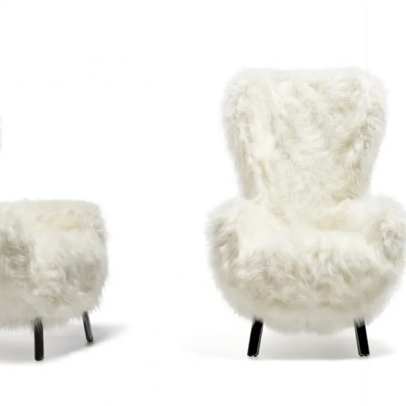 Italian designer cloakroom plush casual white Italian light luxury creative single sofa balcony
Italian designer cloakroom plush casual white Italian light luxury creative single sofa balcony