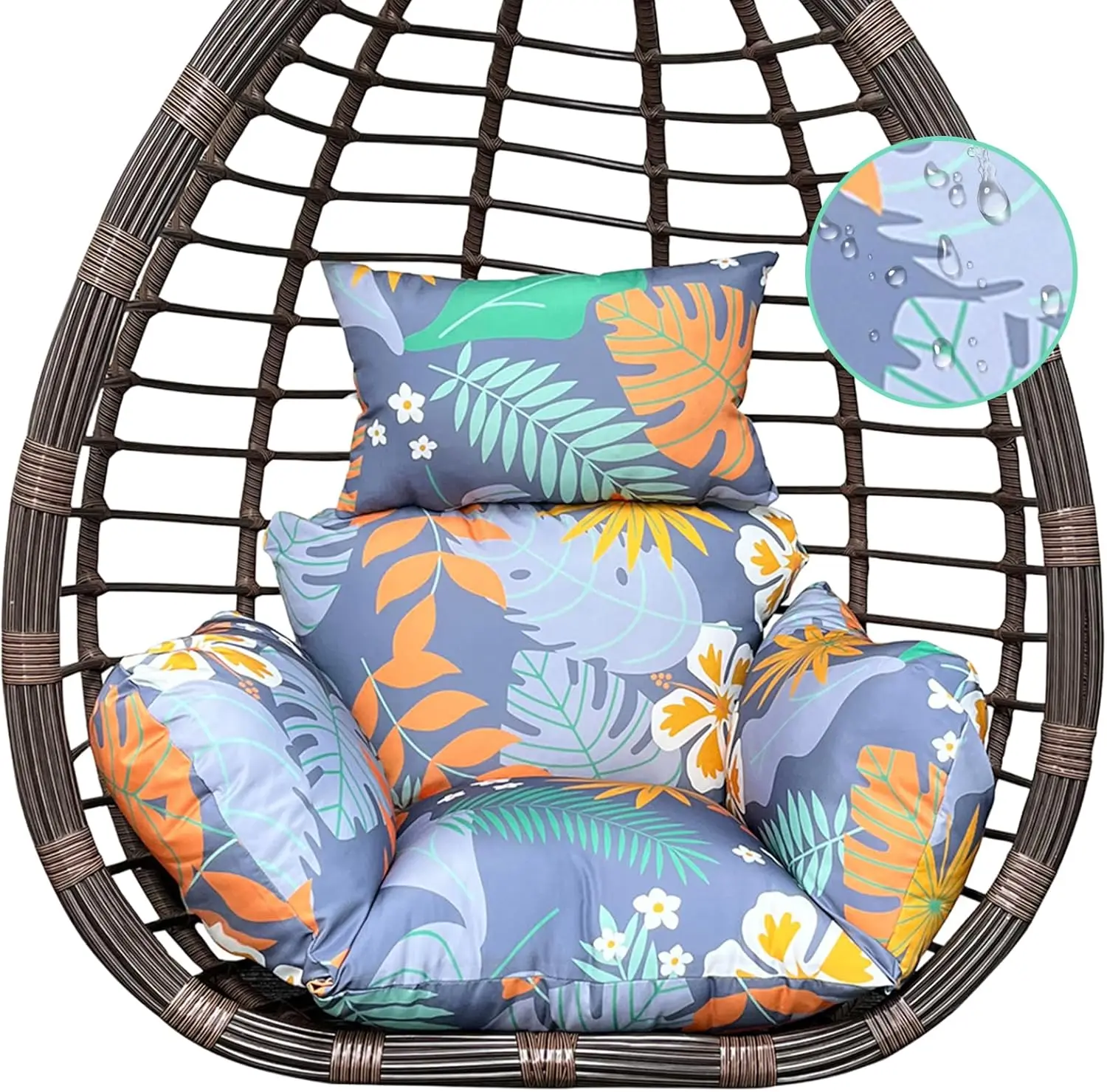 Indoor Outdoor Egg Chair Cushion Thick Hanging Floral Egg Swing Chair Cushion U-Shaped Back Cushions for Patio Garden Hammock
Indoor Outdoor Egg Chair Cushion Thick Hanging Floral Egg Swing Chair Cushion U-Shaped Back Cushions for Patio Garden Hammock