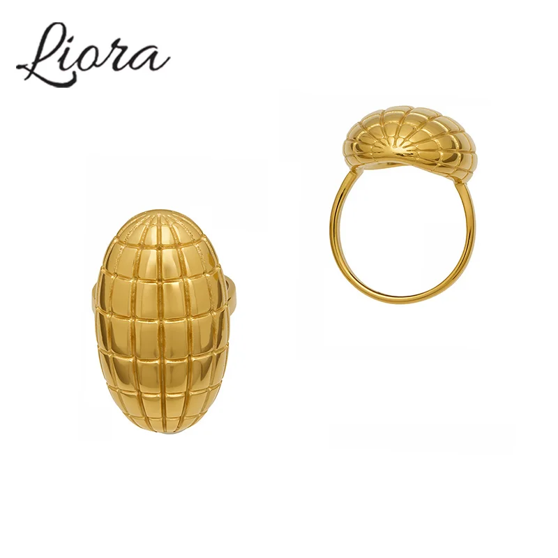 Женские кольца Liora Big Surface Oval из нержавеющей стали для указательного пальца, повседневные, водонепроницаемые, с PVD-покрытием под золото, ювелирные изделия, подарки
Женские кольца Liora Big Surface Oval из нержавеющей стали для указательного пальца, повседневные, водонепроницаемые, с PVD-покрытием под золото, ювелирные изделия, подарки