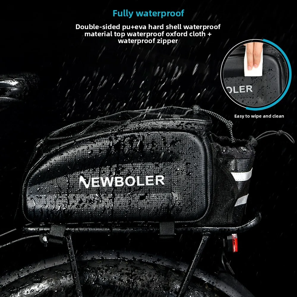 Hard-Shell Waterproof Bike Rack Bag - Large Capacity Mountain Bike Commuter Pouch