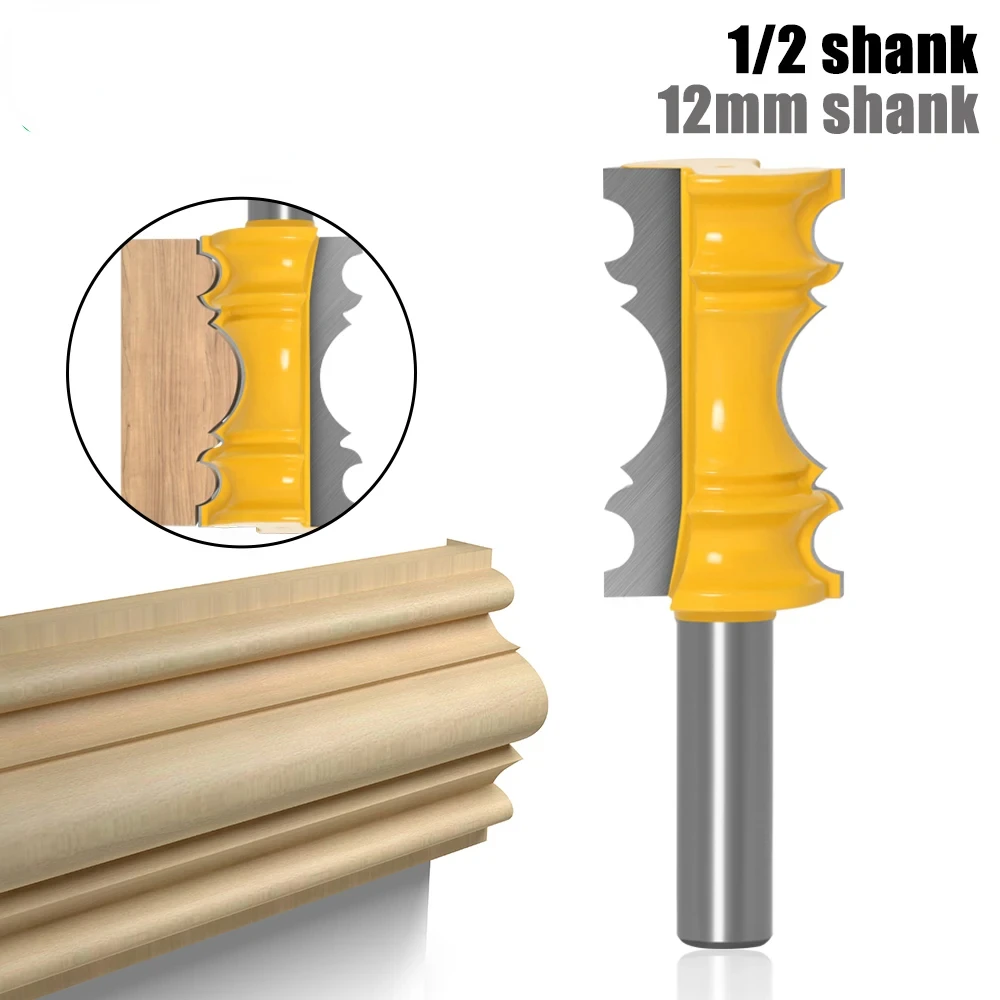 1pc Large Elaborate Chair Rail Molding Router Bit - 1/2" Shank 12mm 8mm shank Line knife Tenon Cutter for Woodworking Tools
1pc Large Elaborate Chair Rail Molding Router Bit - 1/2" Shank 12mm 8mm shank Line knife Tenon Cutter for Woodworking Tools