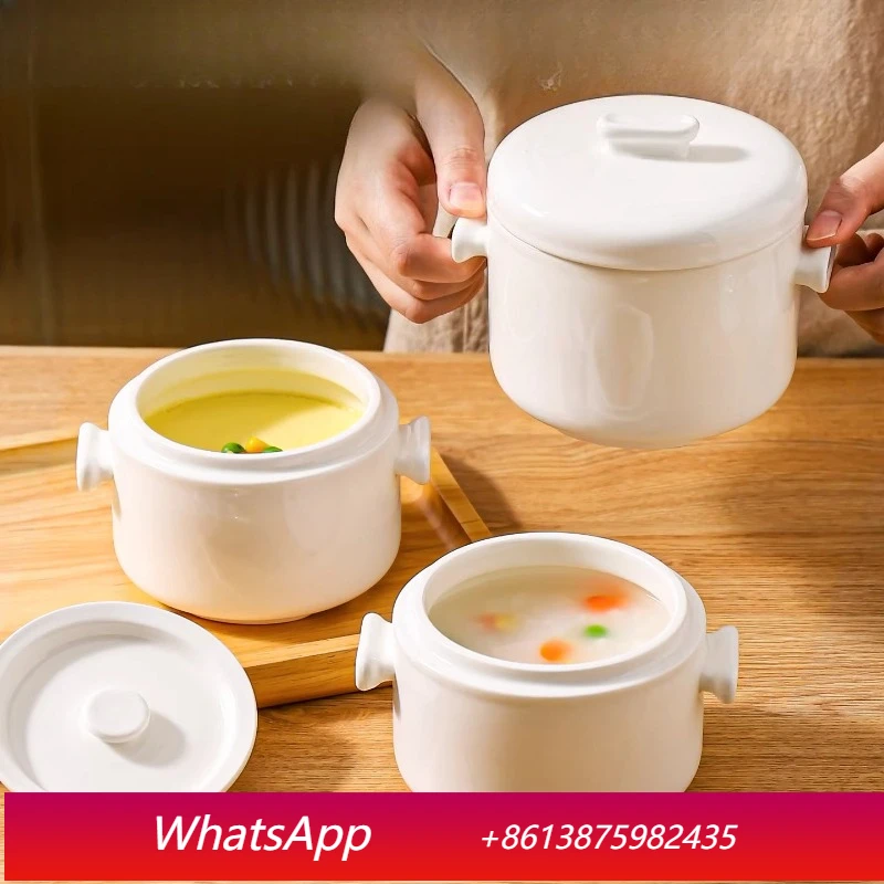 LMM household ceramic small clay pot with lid for one person, steaming cup, steaming custard, special bowl
LMM household ceramic small clay pot with lid for one person, steaming cup, steaming custard, special bowl