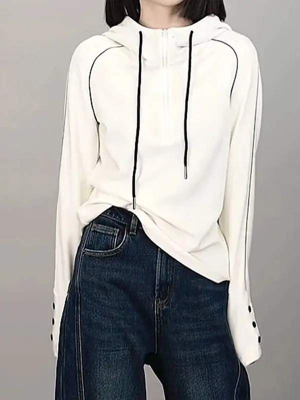 European Design Long Sleeve Hoodie Women's plus Size Loose Casual Top Color Block Spring 2026 Comfortable Streetwear
European Design Long Sleeve Hoodie Women's plus Size Loose Casual Top Color Block Spring 2026 Comfortable Streetwear