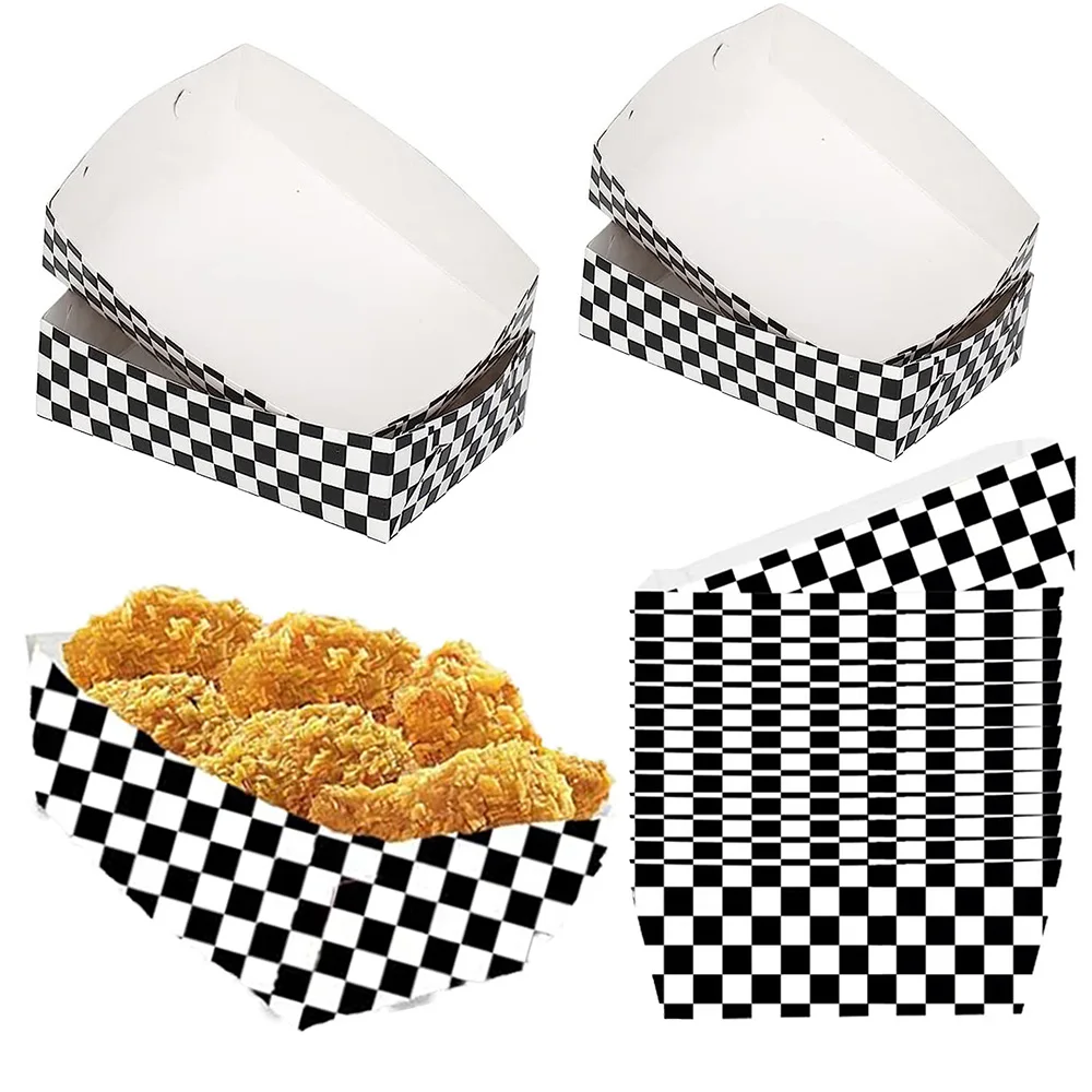 24Pcs Black and White Checkered Paper Food Trays Race Car Birthday Party Supplies Racing Checker Trays Food Trays
24Pcs Black and White Checkered Paper Food Trays Race Car Birthday Party Supplies Racing Checker Trays Food Trays