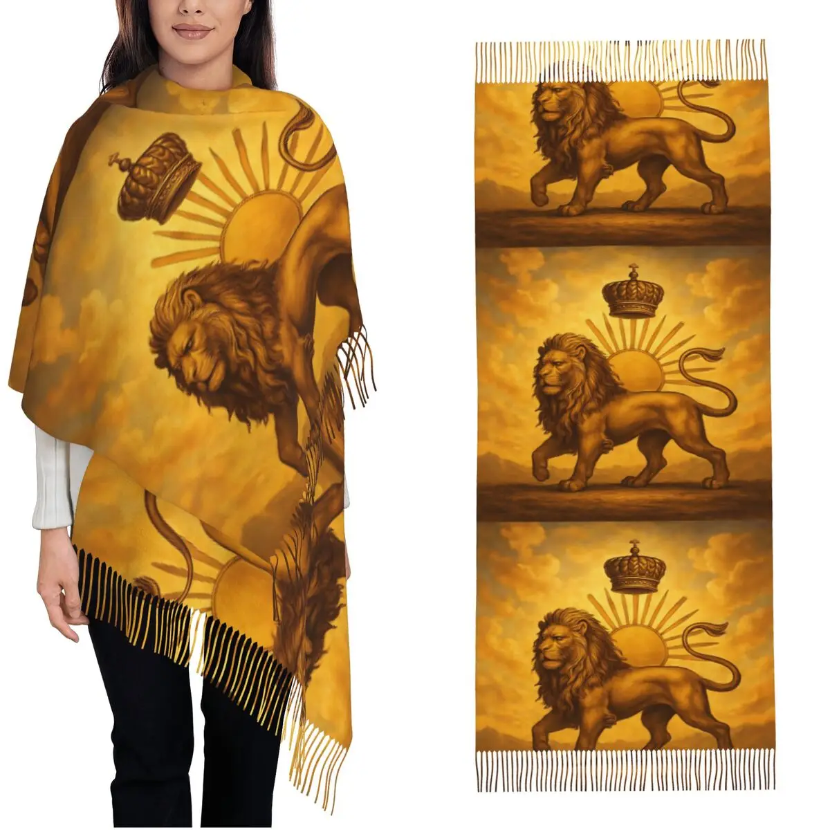 Women Scarf Warm Iran Flag Tie Emblem Persia Sun Lion Design Head Scarves with Long Tassel y2k Shawl Wraps Winter Bufanda Mujer
Women Scarf Warm Iran Flag Tie Emblem Persia Sun Lion Design Head Scarves with Long Tassel y2k Shawl Wraps Winter Bufanda Mujer
