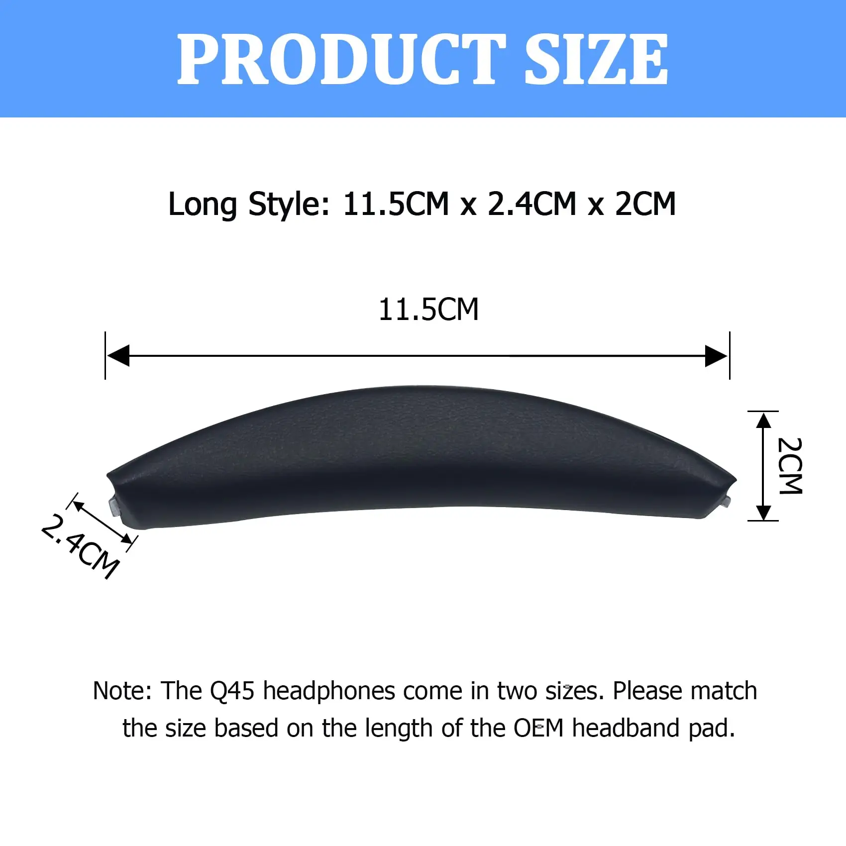 Replacement Headband Cushion for Anker Soundcore Space Q45 Headphones Soft Leather Replacement Headband Cushion for Anker Soundcore Space Q45 Headphones Soft Leather