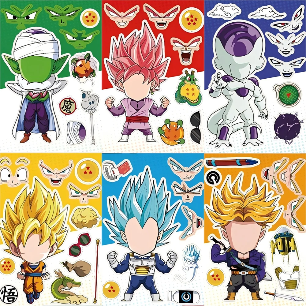 8/16Sheets Cool Anime Dragon Ball Puzzle Stickers DIY Make-a-Face Assemble Cool Son Goku Cartoon Decal Assemble Jigsaw Toy Gift
8/16Sheets Cool Anime Dragon Ball Puzzle Stickers DIY Make-a-Face Assemble Cool Son Goku Cartoon Decal Assemble Jigsaw Toy Gift