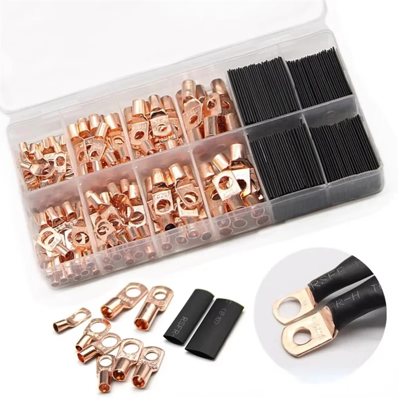 260Pcs Peeping Copper Tube Terminal SC Wiring Terminal Copper Nose Heat Shrink Tube Combination-New
260Pcs Peeping Copper Tube Terminal SC Wiring Terminal Copper Nose Heat Shrink Tube Combination-New