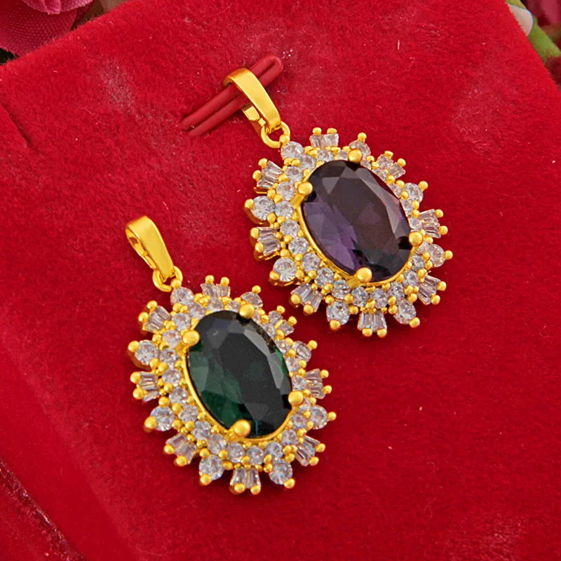 Vietnam Sand Gold Set Emerald Blue Lady Pendant Brass Gold Plated Water Drop Pendant Necklace Imitation Gold Accessories
Vietnam Sand Gold Set Emerald Blue Lady Pendant Brass Gold Plated Water Drop Pendant Necklace Imitation Gold Accessories