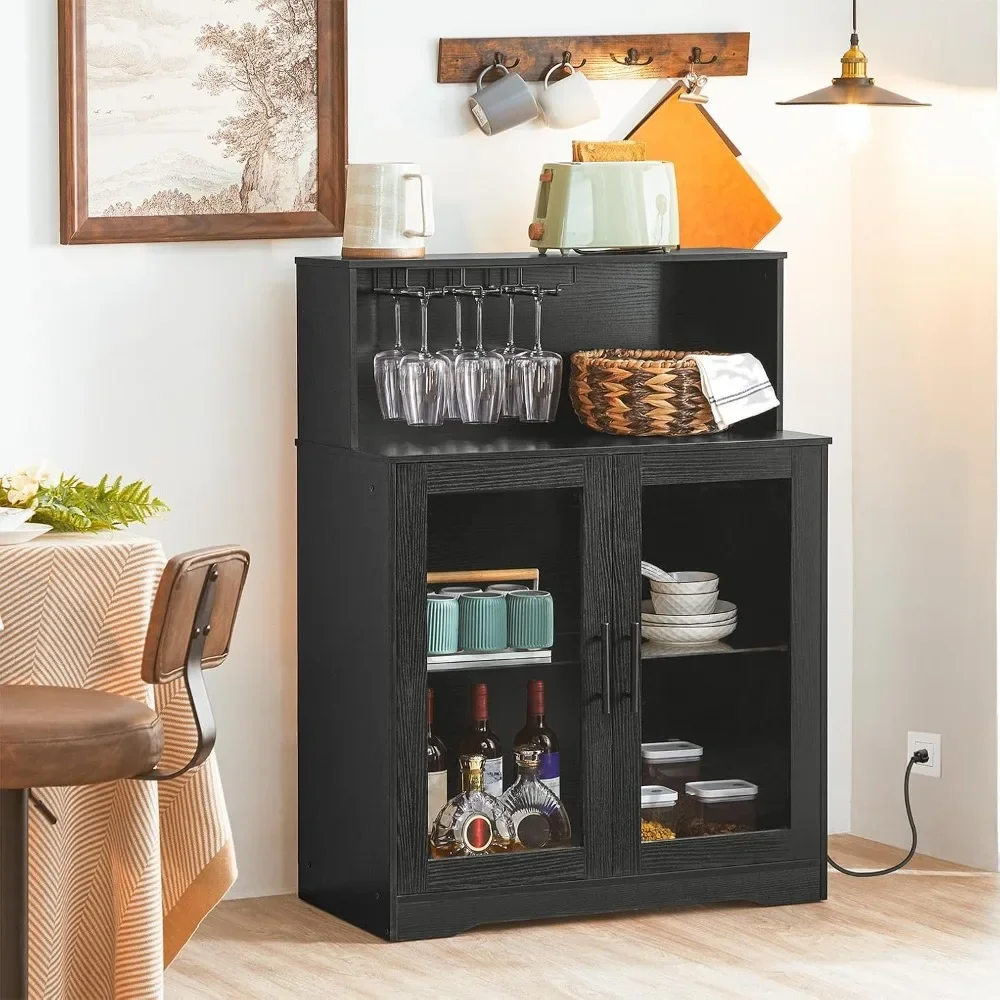 Wine Bar Cabinet with LED Light, Home Coffee Cabinet with Wine & Glass Rack, Freestanding Bar Cabinet with Power, Customized
Wine Bar Cabinet with LED Light, Home Coffee Cabinet with Wine & Glass Rack, Freestanding Bar Cabinet with Power, Customized